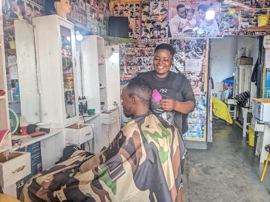 Francoise working in salon
